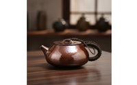 Hammered Copper Teapot 300ml Kettle Heat-Colored Pot for Collectors