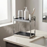 Double Layer Desktop Organizer No Makeup Stand Space Saving for Bathroom