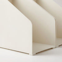 Book Stand, Bookend, Storage Item, 2-Tier, Vertical, White, Plastic, For Office & Students