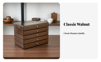 Jewelry Box Multi-Drawer Large Capacity Soft Flocked Lining Jewelry Case Effortless Sliding Drawers for Women Bedroom Closet