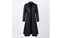 Long Coat with Stand Vintage-Styled Double Breasted Overcoat Retro Outerwear for Men, Theater Performances, Halloween, Themed Parties