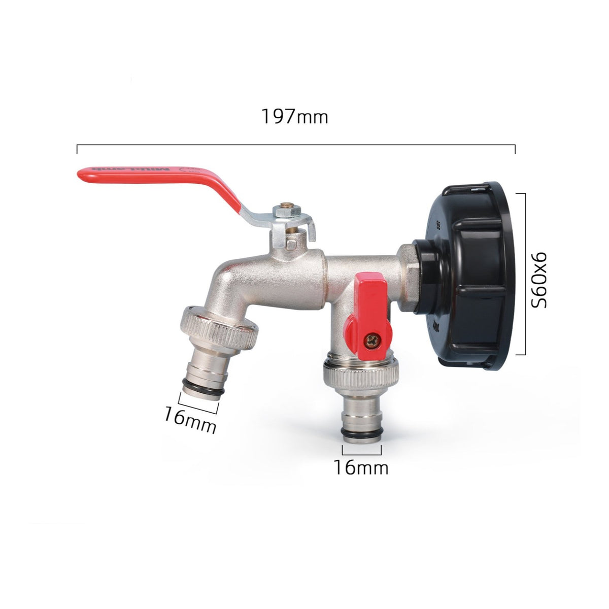 Tank Drain Adapter   Tote Faucet Adapter Leak-Resistant Double Outlet Tank for Farm, Garden