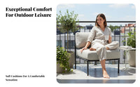 Woven Rope Armchair Nordic Design Padding Ed Woven Armchair Weather Resistant Water Resistant for Adults, Balcony, Courtyard
