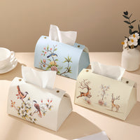 New Chinese Style Light Luxury Leather Tissue Box for Living Room and Office