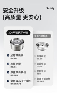 不锈钢狗狗饮水器不湿嘴悬浮水碗大狗碗漂浮喝水器猫咪大容量水盆