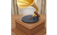 Retro Design Vintage Gramophone Miniature Photography Prop Miniature Phonograph Model Detailed Reproduction Tiny Phonograph Figurine for Hobbyists, Collectors, Miniature Scene