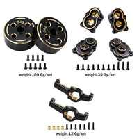 1/18 MJX H18P Brass Front and Rear Axle Weight, Front C-Hub, Steering Knuckle, Hex Adapter for RC Car