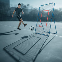 Rectangular Training Net with Target Cylindrical Rebound Goal Angled Pitchback Net Versatile for Backyard