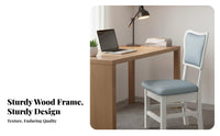 Armless Wood Chair Modern Design Wooden Chair with Cutout Handle Sturdy Construction White Finish for Residents, Students