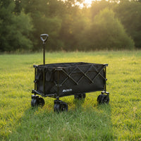 Heavy Duty Folding Utility Wagon Portable Folding Wagon All-Terrain Foldable Utility Cart Compact for Campers, Camping, Picnics, Beach