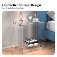 Clear C-Shaped Stand Transparent Nightstand Multi-Functional for Living Room