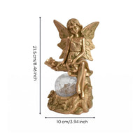 Fairy Garden Lamp Cracked-Glass-Look Solar Fairy Lamp Resin