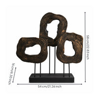 Abstract Loop Sculpture Geometric Resin with Lumber-Like Appearance-Look Sculpture Compact Decorative Statue for Art Collectors, Entryway