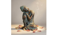 Southeast Asian Design Sleeping Buddha Figurine Resin Craft Resting Buddha Sculpture Artisan-Made Look House Decoration for Meditation Enthusiasts, Mindful Movement Practitioners, Living Room, Office, Entryway