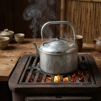 Galvanized Iron Kettle Black Knob Iron Water Kettle Silver for Burner