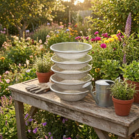 5 Pieces Soil Sifter Round Sand Sieve Silver