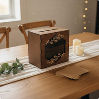 Flower Slot Card Box Easy to Keep Wedding Card Box Wood Material