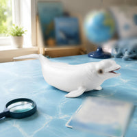 Beluga Marine Mammal Figurine Educational Beluga Marine Mammal Model Naturalistic Animal Statue for Display
