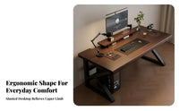 Versatile Use Rectangular Desk with Metal Legs Minimalist Design Rectangular Metal Leg Desk Sturdy Construction Writing Table Ample Workspace for Students, Home Office Workers, Parents, Bedroom, Study Room