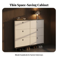 Footwear Storage Unit Thin Design Tipping Drawer Shoe Cabinet Large Capacity Engineered Wood Suitable for Apartment Dwellers Homeowners Hallway Living Room