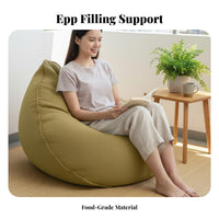 Japanese Design Bean Bag Chair Removable and Washable Cover Convertible Bean Bag Bed Comfortable Floor Sofa Soft Feel Material for Adults, Students, Teens, Balcony, Bedroom, Dorm Room, Lounge Area