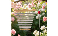 9-Note Wind Chime Resonant Wind Chime with Mallet Single-Row Musical Instrument with Mallet for Meditation, Sound  , Mindfulness Practice