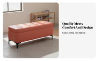 Modern Simple Design Bed End Storage Bench Solid Wood Frame End of Bed Bench Easy to Clean Upholstered Storage Ottoman Scratch Resistant for Families, Homeowners, Parents, Bedroom, Living Room, Hallway, Cloakroom