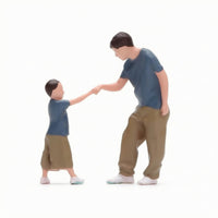 Father and Son Figurines Smooth Finish Hand Painted Resin Figure