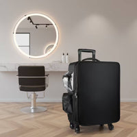 Makeup Case with Rotating Wheels Hard-Sided Sminkkoffert Med Hjul Rolling Organizer with Dividers for Hairstylists, Travel
