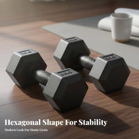 2 Pieces Hexagon Shaped Hexagonal Dumbbell Anti-Roll Design Hex Dumbbell Non-Slip Grip Hexagonal Hand Weight Long-Lasting for Children, Women, Beginners, Home, Workout, Gym