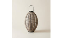 Woven Floor Lantern Decorative Standing Lantern with Handle Accent Light Tall Lighting Soft for Entryway, Lounge