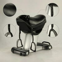 Electric Riding Machine with Saddle Seat Indoor Riding Exercise Machine Padded Fitness Equipment Upright for Adults, Home Gym, Living Room, Bedroom