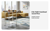 2-Tier Rolling mobile trolley With casters 2-Tier Utility mobile trolley space-efficient Size for Living Room