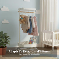 Rolling Clothes Valet with Basket Child-Friendly Height children's Furniture