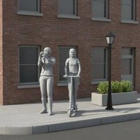 5 Pieces Assorted Poses HO Scale People Painted Resin Miniature Scene Figures for Model Railway