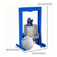 Fruit Wine Press Removable Lid Hydraulic Stainless Steel Press Blue Metal Frame