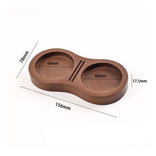 Walnut Wood Coffee Tamper Stand Food Grade Finish for Cafe, Kitchen Counter