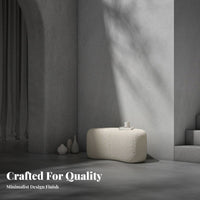 Curved Entryway Bench Wabi-Sabi Design Curved Waterfall Bench Sherpa Textile