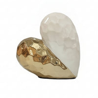 Heart Ornament with Faceted Surface Romantic Centerpiece Stylish for Shelves