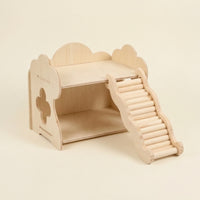 Wooden Hamster House with Climbing Ramp Two-Level Pet Supply for Hamsters, Small Pets, Playpen