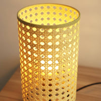 Rattan Table Lamp Black Base Home Lighting Adjustable 3 Colors