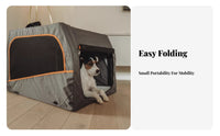 Foldable Fabric Pet Crate Portable Dog Kennel Water-Resistant Base for getaway