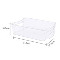 Clear Fridge Organizer Bin Stackable Plastic Refrigerator Bin with Handles