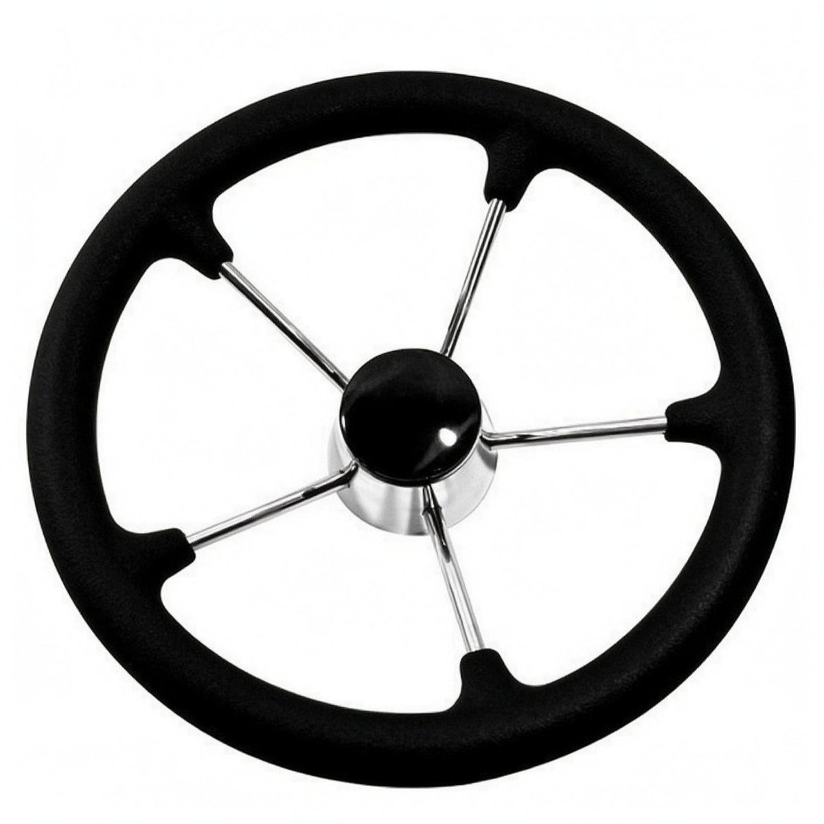 Marine Steering Wheel PU rimed 5 Spoke Boat Wheel Textured Surface Watercraft Part