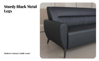 Simple Modern Design 3-Seater Office Sofa Comfortable 3-Seater Waiting Bench Stable Construction Reception Seating Easy to Clean for Visitors, Business Owners, Patients, Airport, Hospital
