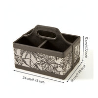 Divided Desktop Organizer Woven Storage Box with Handle Portable for Desk