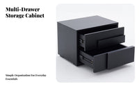Bedside Storage Cabinet Rounded Corners Shaped Nightstand Easy Assembly