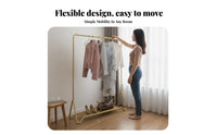 Rolling Clothes Rack with Shelf Easy to Move Garment Stand On casters Modern Design for Homeowners, Adults, Bedroom