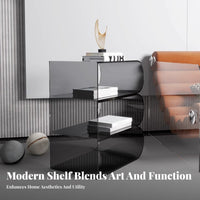 S-Shaped End Table Minimalist Design Nightstand space-efficient for Small areas