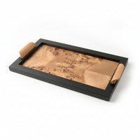Rectangular Wood Tray Raised Sides Wood Tray Shallow Home Storage for Living Room